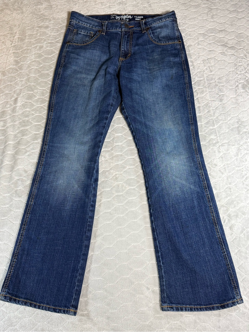Wrangler Retro Relaxed Boot Cut Jeans Mens 32x32 Blue Fits 32x31 Western